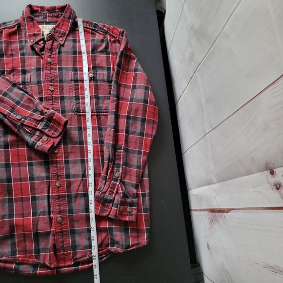 Duluth Trading Co Men’s M Button-down Long Sleeve Red Plaid Flannel Work Shirt - Picture 6 of 6